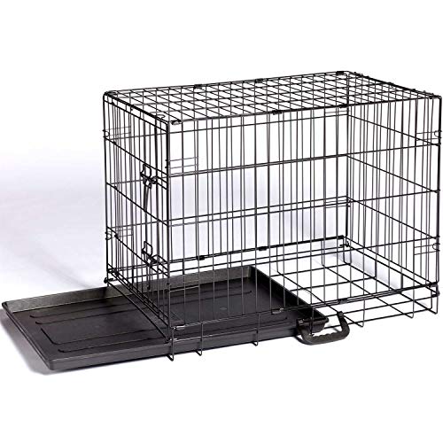 Image of Prevue Pet Products Home On-The-Go Single Door Dog Crate - S, Black | Small Collapsible Dog Cage for Travel, Indoor and Outdoor Use, Foldable Kennel Design, Deep Plastic Pan