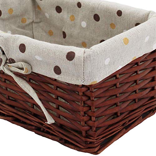 Kingwillow Rectangular Wicker Storage Basket&Bins Container, Organizer Box, Art & Craft (Small) (Clts-Brown) #TOP5