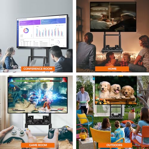 undefined WNJQBY テレビスタンドキャスター付き32-75インチ液晶LED LCD 対応 壁寄せ 中大型テレビ台移動式スタンドVESA最大600x400mm,耐荷重50KG 高さ調整可能 棚付き自立型 可動式tvスタンド40 42 43 50 55 58 60 65 70型テレビ移動台 tv cart stand の商品画像 7