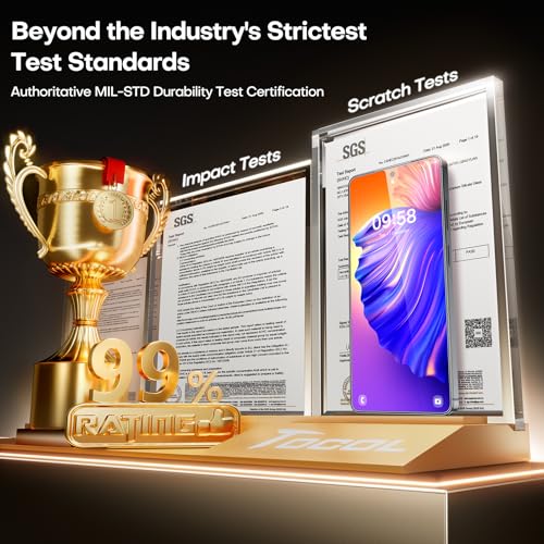 Image of TOCOL for Samsung Galaxy S26 Ultra Screen Protector Military Grade Shatterproof HD Tempered Glass Easy Installation Case Friendly 2 Packs