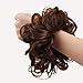 Akkay Messy Hair Bun Hair Scrunchie Extension Piece for Women Tousled Top Knot Instand Faux Rose Bun (Medium Auburn)