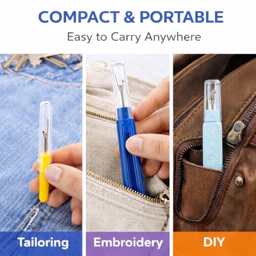 Image of Seam Ripper 3pcs Big Tool Set Piece Sewing Accessories Kit for Stitch Removal | Thread Cutting | Ideal for Sewing, Tailoring, DIY Projects | Stainless Steel Blades with Comfort Grip Handles (4, All In 1)