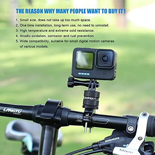 Skyjffj Mountain Bike Camera Handlebar Mount For Gopro Hero 10/9/8/7/6/5/4,360 Degree Rotation Aluminum Motorcycle Bicycle Rack Mount Holder For Dji Osmo Action,Akaso/Yi & Action Camera Accessories #TOP6