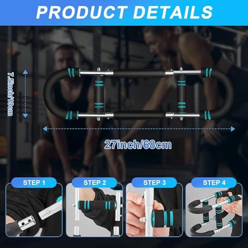 Image of Chest Trainer for Men, Adjustable Chest Workout Equipment, Twister Arm Trainer Chest Workout Machine, Chest Exerciser Flex Bar, Upper Body Muscle Strength Training Device for Home Gym (U60-100lbs Kit)