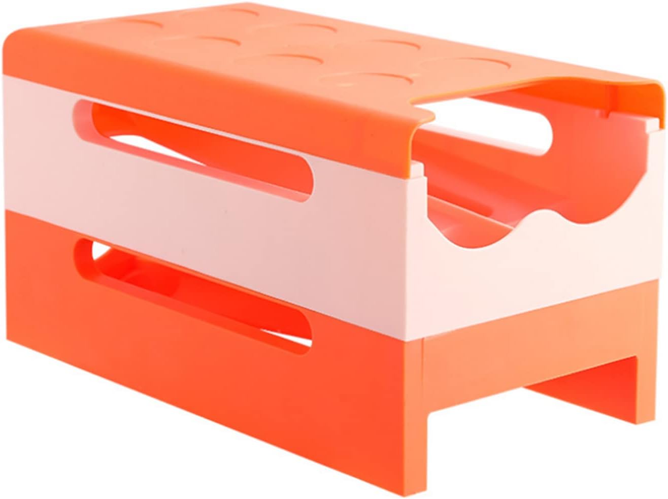 Automatic Rolling Egg Container ②-Layer Stackable Egg Storage Container Refrigerator Eggs Container Can Store ②6 Eggs-Green 11.5x6.1x6.3inch (Orange 11.5x6.1x6.3inch)
