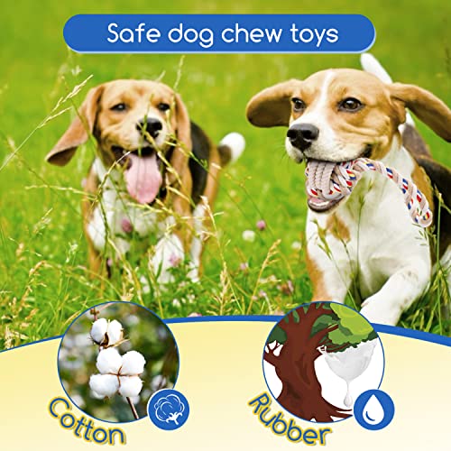 Nobleza Hundespielzeug unzerstörbares 2 Pack, 100% natürliche Baumwolle Seil Hundespielzeug - interaktives Tauziehspielzeug für Welpen - Dog Rope Toy - welpenspielzeug - Hundekauspielzeug - 20 cm