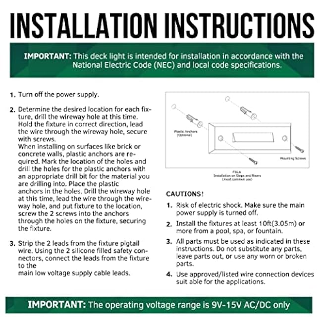 GKOLED Low Voltage Mini Size LED Landscape Step Lights, 9-15V AC/DC Cutoff Stair Riser Light, Outdoor Waterproof Accent Lighting Fixtures, 2700K IP65 Die-cast Aluminum, Powder Coated Finish 4 Pack