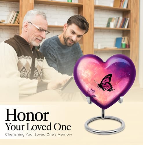 Image of Butterfly Urn Keepsake Cremation Urn for Women 1 Large & 4 Small | Large Funeral Urns for Ashes for Women, Burial Urns, Memorial Ashes