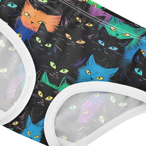 J JOYSAY Cute Cat Black Girls' Underwear Cotton Little Girls Briefs4