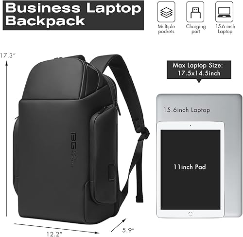 Miniatura 3 de BANGE Mochila inteligente, mochilas para laptop de negocios de 15.6 pulgadas, paquete de bolsa impermeable de viaje para hombre, mochila casual de