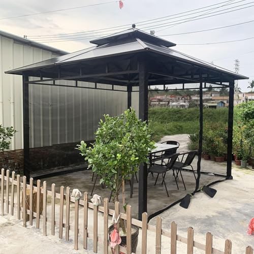 Moustiquaire extérieure avec fermeture éclair et lestage pour terrasse - 7