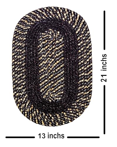 Image of Door mats for Kitchen Large Size|Handmade Cotton Doormat | Quick Dry, Washable Door Mat for Home, Bathroom & Bedroom (33X53 CM)(Coffee-Blue)