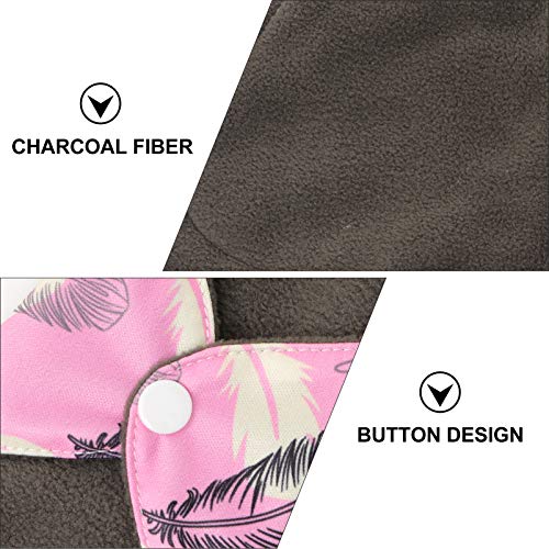 Heallily Women's Suits Sanitary Pads Washable Sanitary Pad Bamboo Charcoal Fiber Sanitary Pad With Storage Bag For Women 9Pcs (Assorted) Women Suit #TOP2