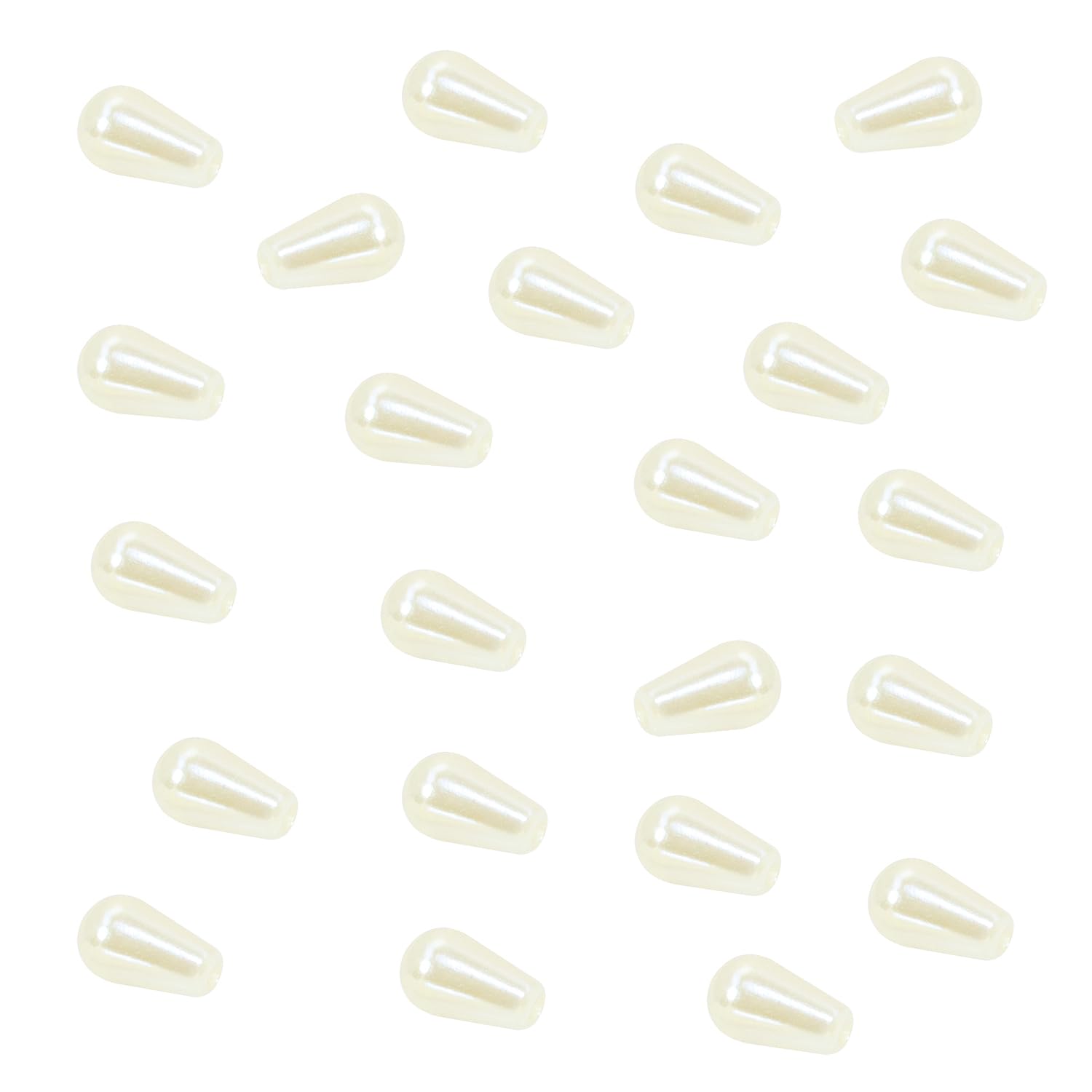 PPhtony 6x10mm Plastic Faux Teardrop Pearl Beads Imitation Waterdrop Pearl Beads for Pendant Necklace Earrings Christmas Wedding Head Band Headpieces