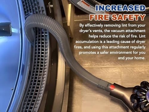 Image of Sealegend Dryer Vent Cleaner Kit Compatible with Dyson Dryer Lint Vacuum Hose Attachment Removes Deep Lint Adapter Compatible with Dyson V7 V8 V10 V11 V15 etc Cordless Vacuum Cleaner, Grey