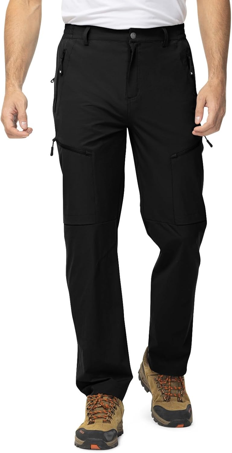 TBMPOY Men's Lightweight Hiking Travel Pants 5 Zip Pockets Stretch Quick Dry Work Pant Cargo Outdoor Camping Fishing - Image 3