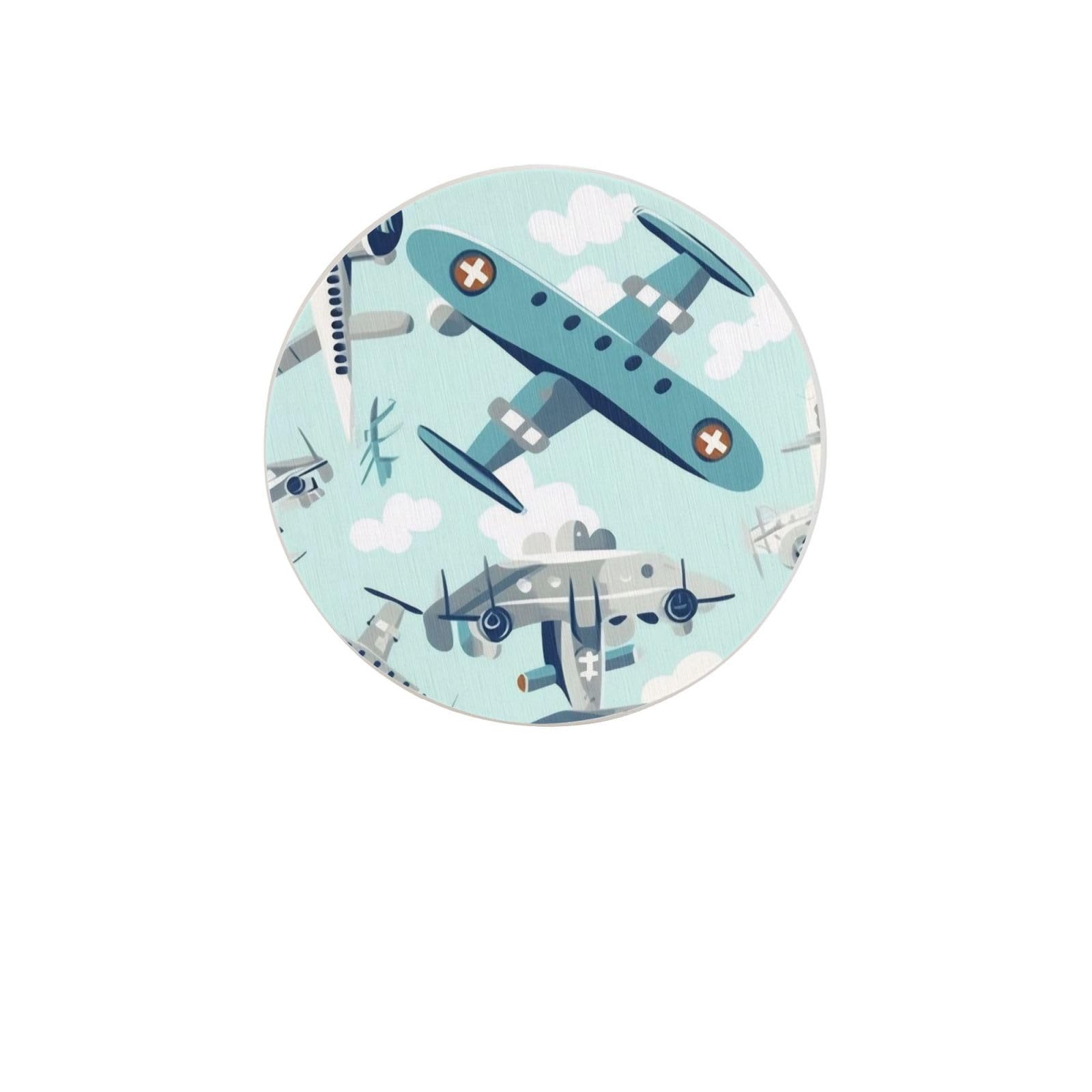 Airplane Absorbent Drink Coasters Diatomaceous Round Coaster 4 Inch Reusable Cup Coasters Set 4pc