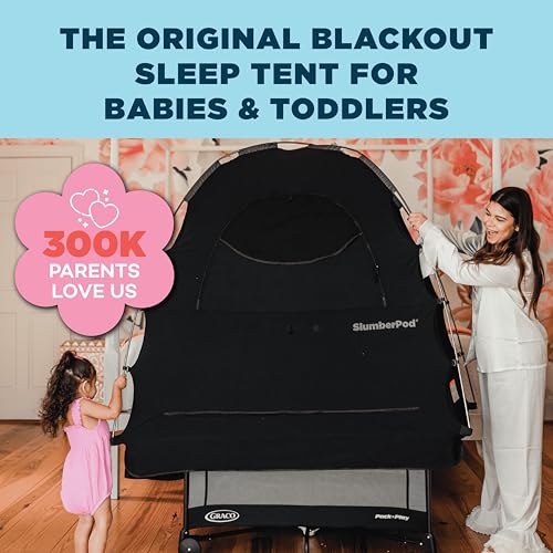 SlumberPod with Fan The Original Blackout Sleep Tent Travel Essential for Baby and Toddlers, Mini Crib and Pack n Play Cover, Sleep Pod with Monitor Pouch and Fan Pouch, Blocks 95%+ Light, Black - Image 3