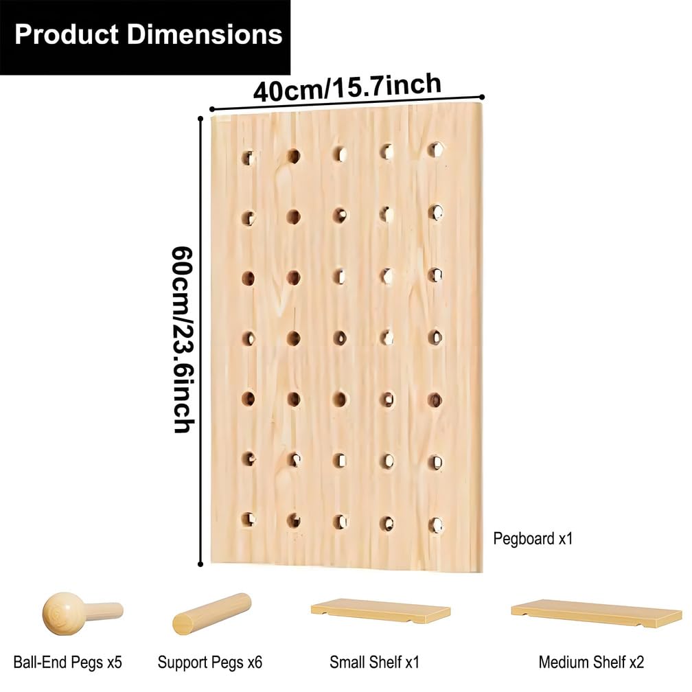 Organizador De Pared con Tablero Perforado De Madera