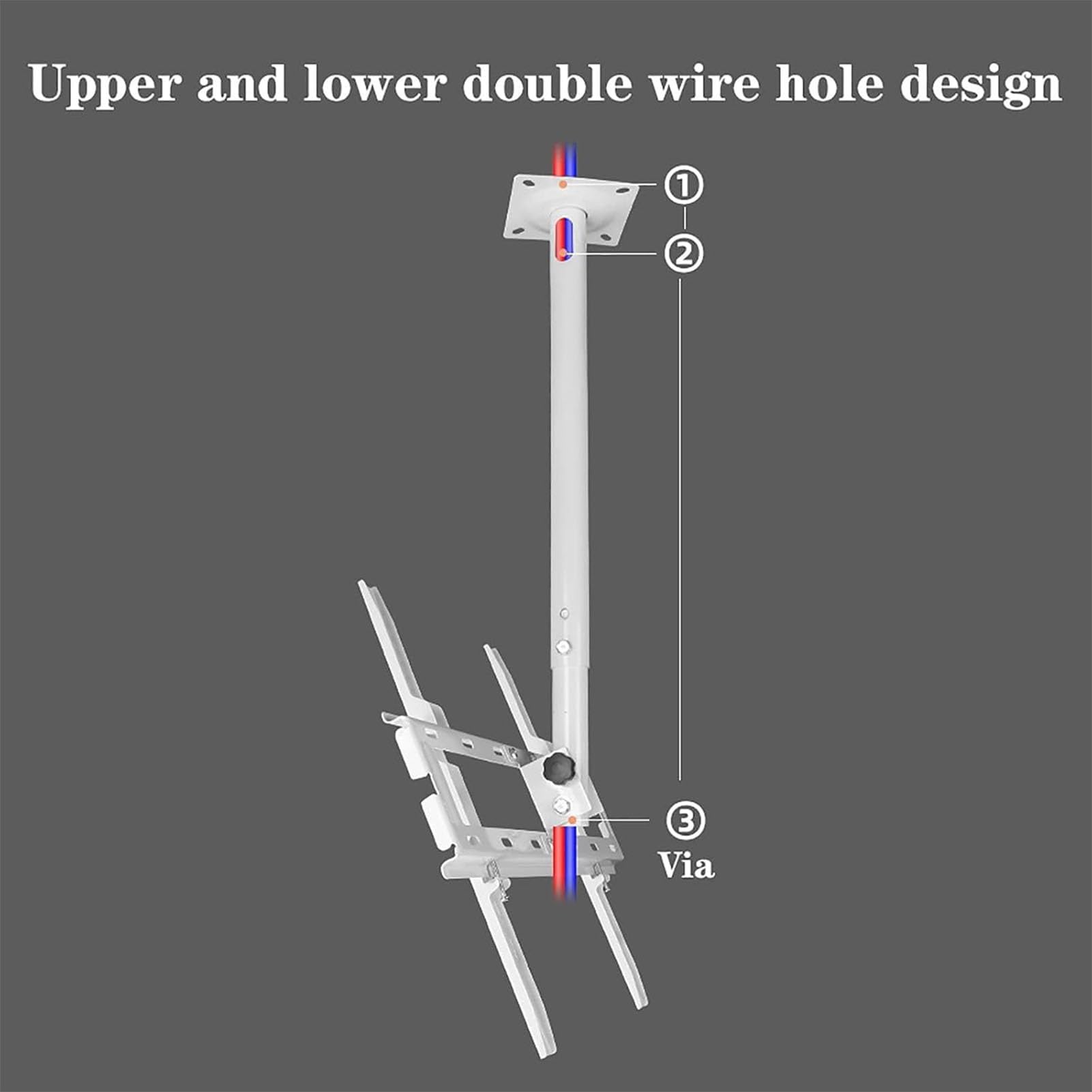 Supporto TV da Soffitto Girevole Telescopico, Supporto TV LCD da Soffitto, Supporto TV da Soffitto Girevole E Regolabile in Altezza E Inclinazione, per TV da 32 A 55 Pollici(1M)