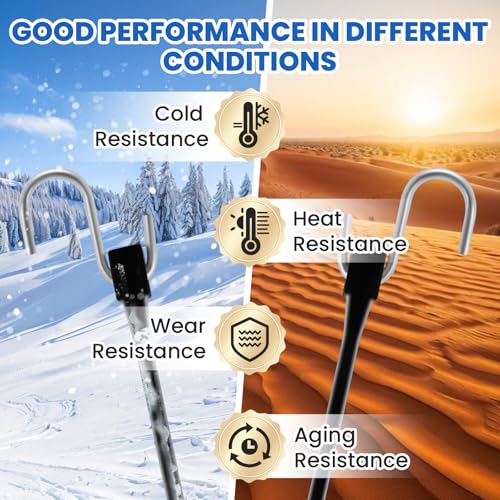 ROBLOCK 15" Bungee Cords with Hooks 20-Pack – 100% EPDM view 5