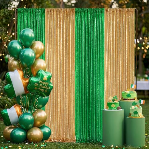 Image of Gold Sequin Curtain, 3 1 /4 inch x 80 inch