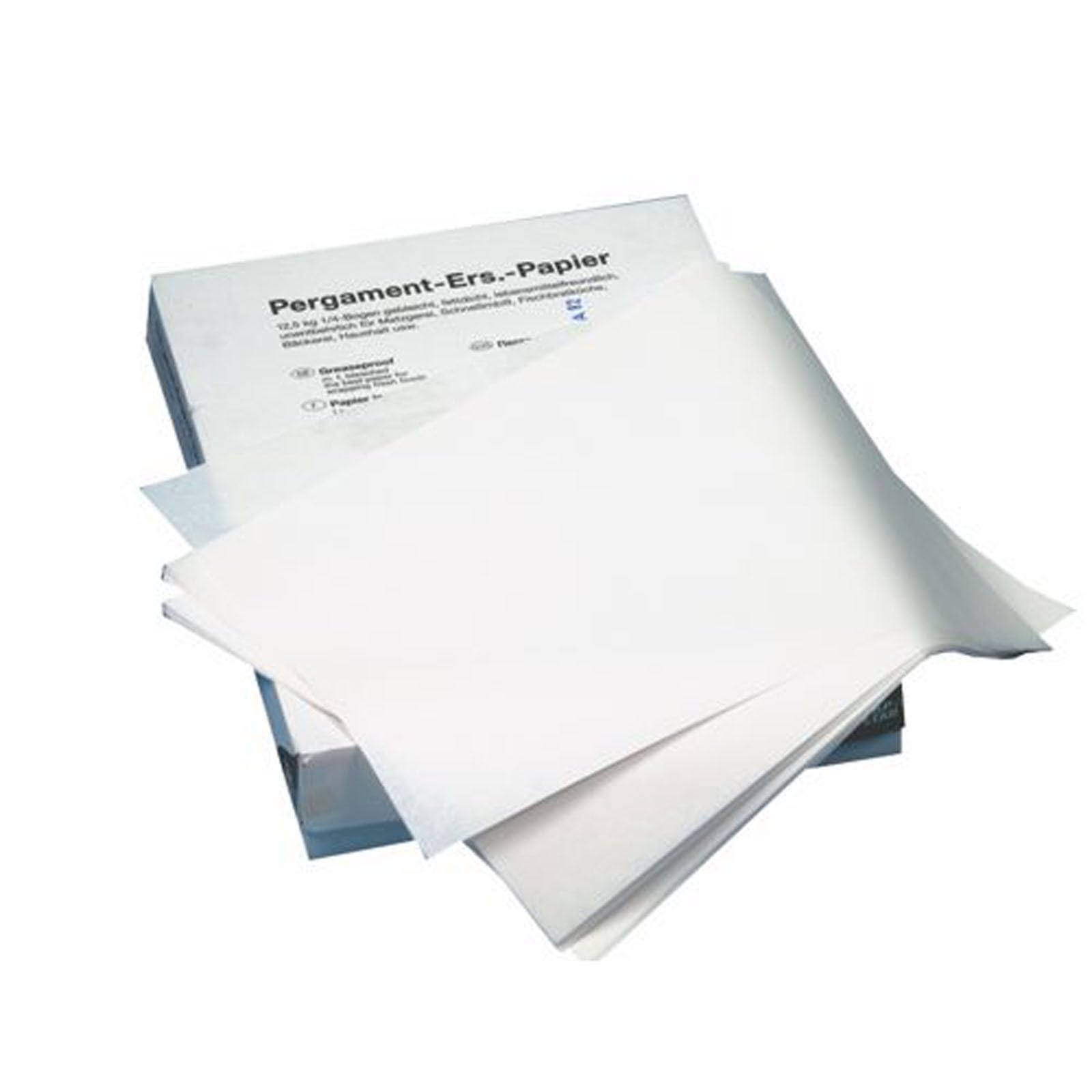 PAPSTAR Pergament-Ersatz, 1/8 Bogen 37,5 cm x 25 cm Weiss à 12,5 kg, fettdicht
