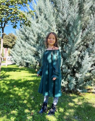 Image of Arshiner Girl Tulle Dress Winter Long Sleeve Teen Girls Party Casual Dresses 5-14Y