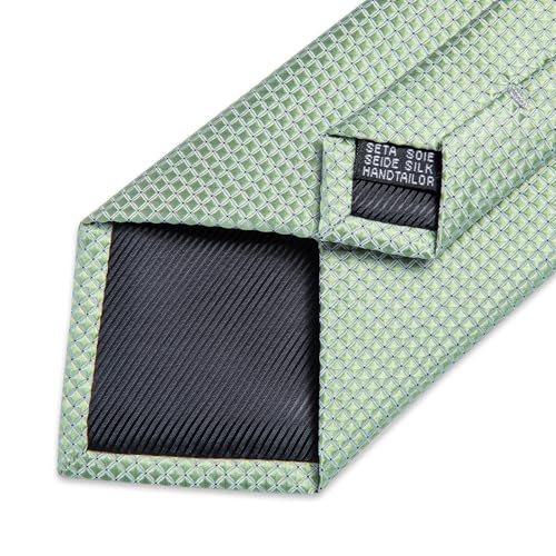 Image of DiBanGu Mens Solid Color Tie and Pocket Square Set Woven Silk Plain Necktie & Handkerchief for Men Wedding Party Formal