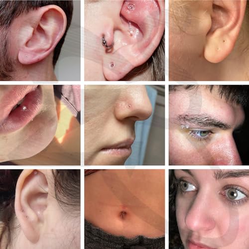 ZS 3Pcs Glass Nose Piercing Retainer Nose Ring Stud, 14G 16G 18G Curved Cartilage Conch Daith Helix Retainer Nose Septum Piercing Jewelry for Men Women2