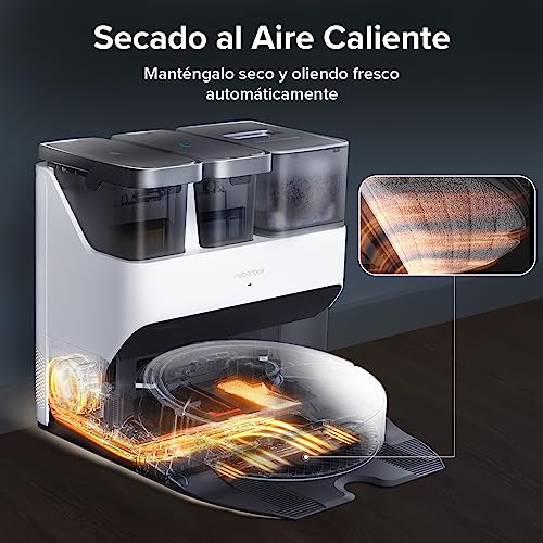 roborock S7 MAX Ultra Robot Aspirador con Evitación Activa Obstáculos 5500 Pa Robot Aspirador y Fregasuelos Vaciado Automático/Lavado Automático/Secado Automático/Relleno Automático