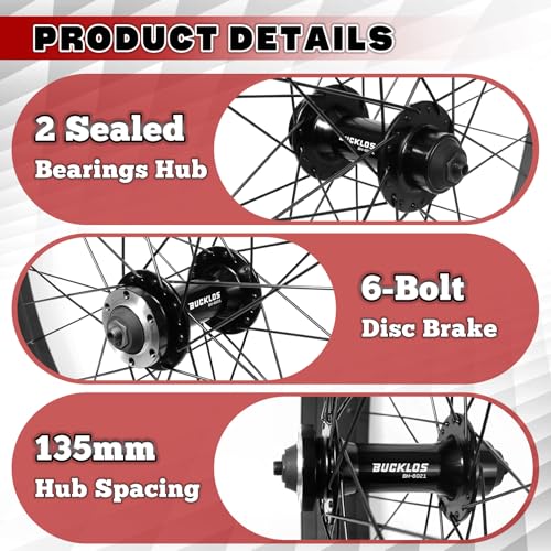 AEYINO 26 x 4,0 Zoll Fat Tire Fahrradrad Vorderrad Mountainbike Felge 135 mm Nabe 9 mm Schnellspanner Laufradsatz Aluminiumlegierung Scheibenbremse 36 14G Speichen für MTB Ebike Beach Snow Cruiser