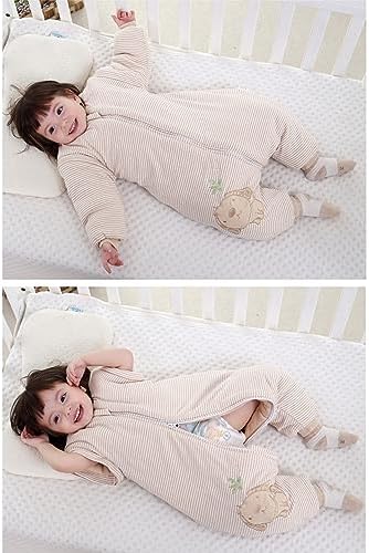 Chilsuessy Sacco a pelo invernale per neonati con maniche rimovibili in cotone biologico, sacco a pelo per bambini di tutte le stagioni, pigiama per ragazzi e ragazze, Beautiful Garten/3,5 Tog, 75-90