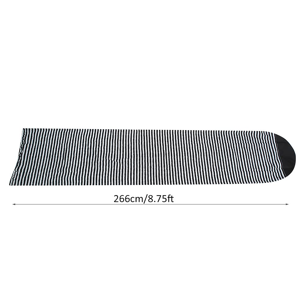 Funda para calcetines de tabla de surf | Bolsa protectora de poliéster para tabla dura/tabla corta | Diseño de rayas blancas y negras | Bolsa de almacenamiento robusta y ligera
