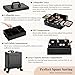 AROUS 5 in 1 Rolling Makeup Train Case Cosmetology Case on Wheels Large Cosmetic Organizer Travel Cart for Hairstylist Artist Nail Beauty Salon Barber,Black