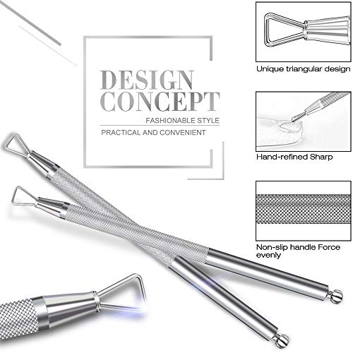 image for PrettyDiva Cuticle Pusher - Stainless Steel Triangle Cuticle Nail Push