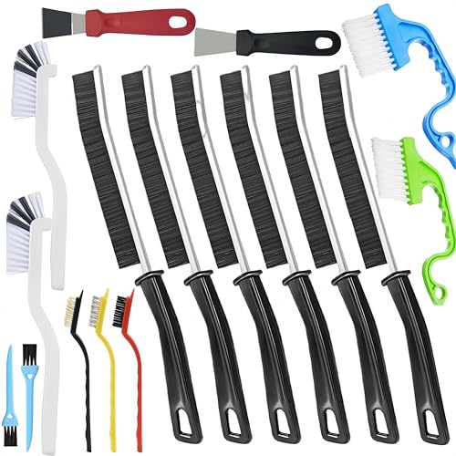 17PCS Crevice Cleaning Brush Set,Multifunctional Cleaning Brush Tools,Hard Bristle Crevice Cleaning Supplies Best Tool for Kitchen and Household (17)
