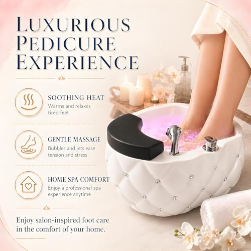 Masajeador Spa para Pies con Luz LED y Drenaje Automático miniatura 2