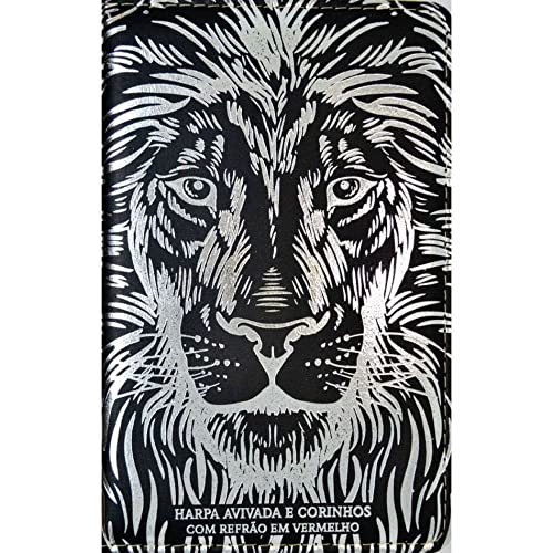 Harpa avivada e corinhos luxo PU letra hipergigante 27 leão preta: