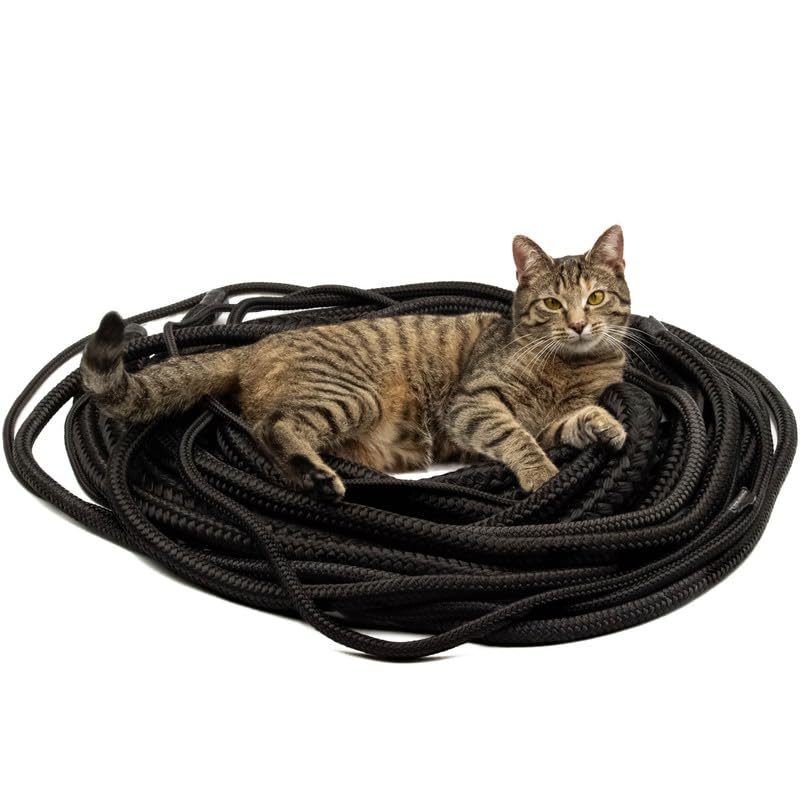 Corde Tressée Polypropylène 8mm Diamètre 100m Circuit - Corde Polypropylène Tressée - Corde PP Noir Multifilament - Corde Polypropylène - Corde Plastique