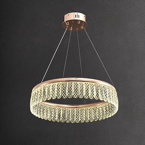 Lampe en cristal ronde créative de suspension de 40 60 80cm or