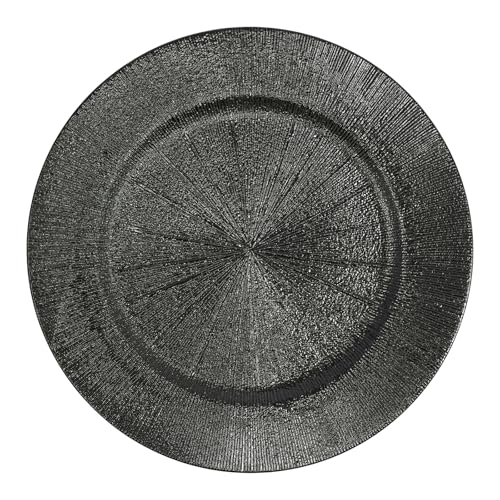 Platos cargadores reutilizables redondos de plástico 13 in - Pack 100