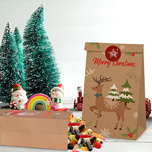 Adventskalender om te vullen 2021, 24 zakjes van kraftpapier, kerstcadeauzakjes, DIY adventskalender zelf knutselen… - Image 5