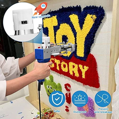 Image of Electric Carpet Tufting Gun, Cut Pile Carpet Weaving Machine, Flocking Machine, Hand-Held Industrial Tufting Gun Rug Making Tools, Adjustable Carpet Height (Loop Pile)