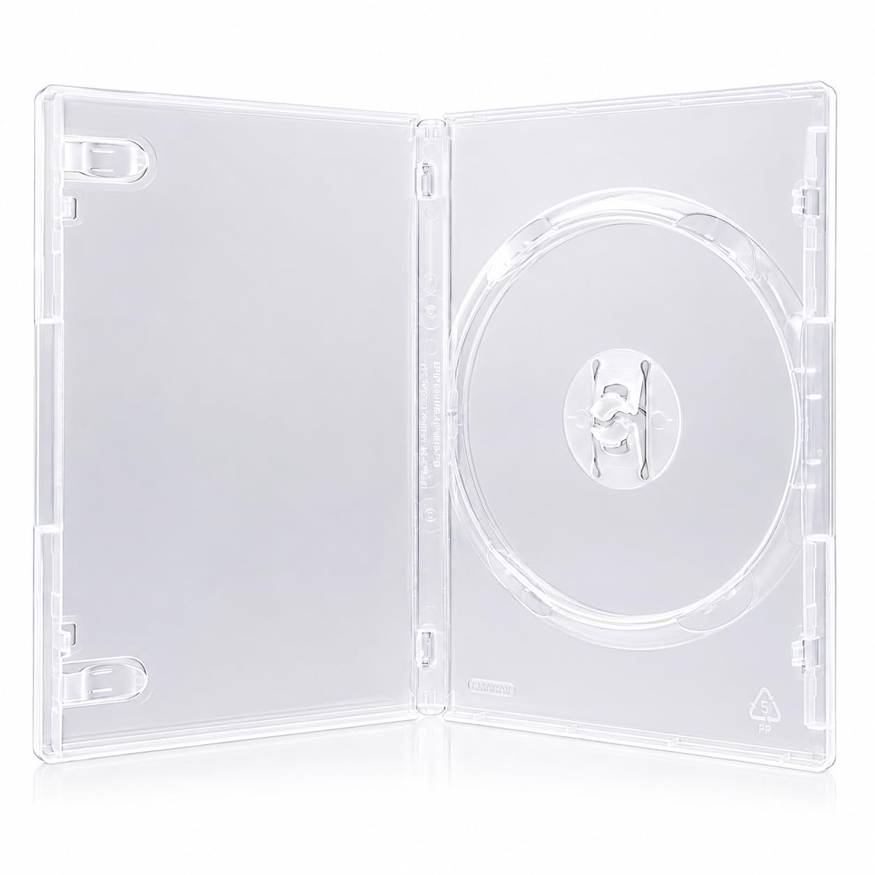 1 x Dragon Trading Amaray Single Clear DVD Case 14mm Spine for 1 Disc – Premium Transparent CD DVD Blu Ray Storage Case with Internal Booklet Clips, Red Security Tag Holder & Locking Hub
