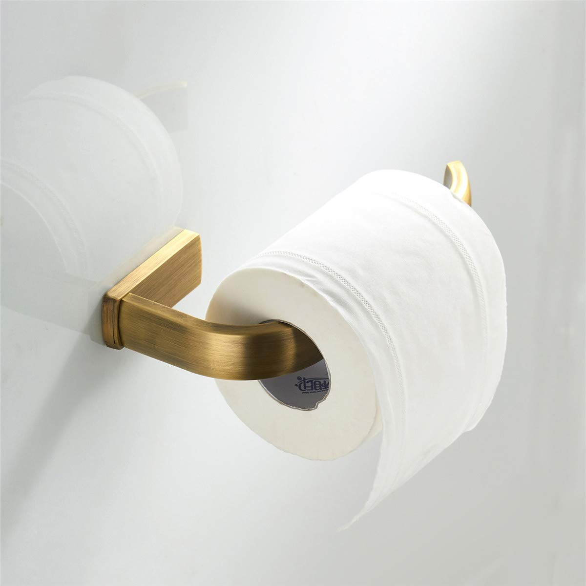 Flybath 4 pièces Ensembles d'accessoires de Salle de Bain - 57 cm / 22,44 Pouces Barre Porte Serviette Unique, Anneau Serviette, Porte-Papier Toilette, Crochet pour Serviette, Laiton, Bronze Brossé