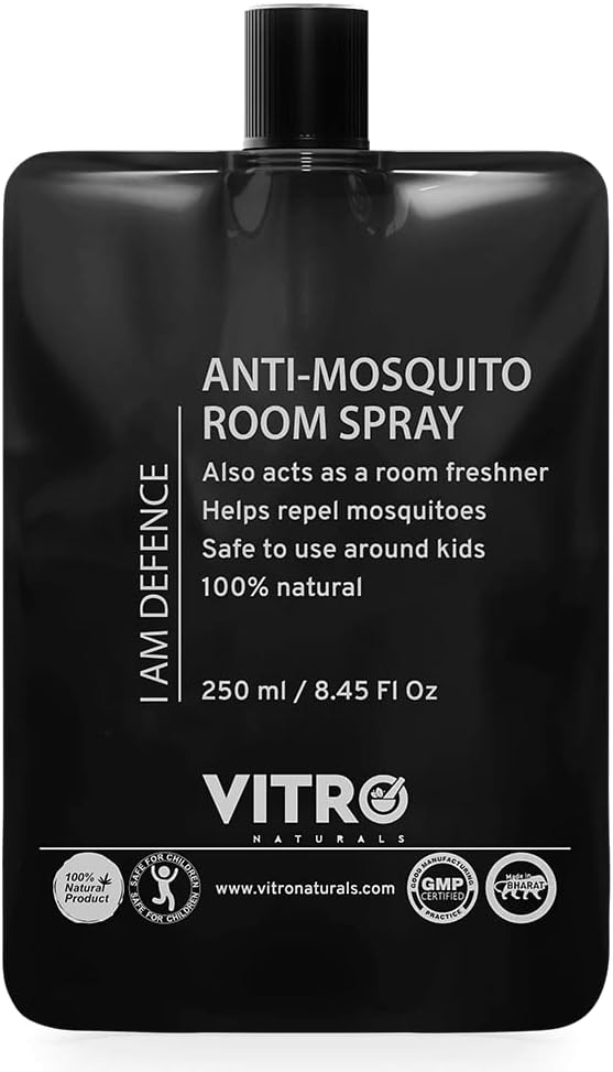 VITRO Anti Mosquito Room Spray Pouch 250ml | 100% Natural Ingredients | Citronella Formula | Non-Toxic & DEET-Free
