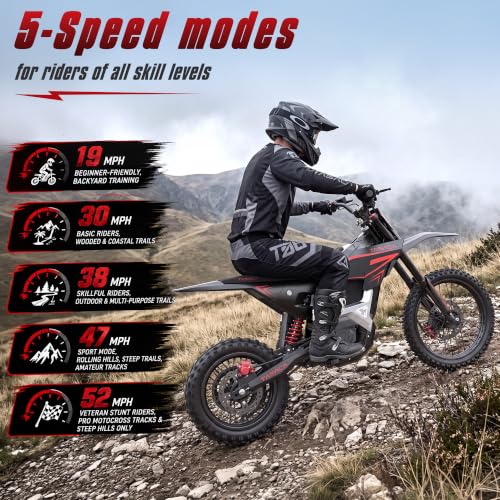 T500-V58 52+MPH Electric Dirt Bike Teens Adults - Image 5