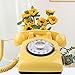 Rotary Phone, MCHEETA Retro Rotary Dial Phone, 80s Vintage Old Telephone for Landline, Corded Landline Phones for Homeï¼ˆYellow