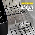 Sweet Home Collection 2 Piece Dish Drying Rack Set Drainer with Utensil Holder Simple Easy to Use Fits in Most Sinks, 14.5" x 13" x 5.25", Black - Image 5